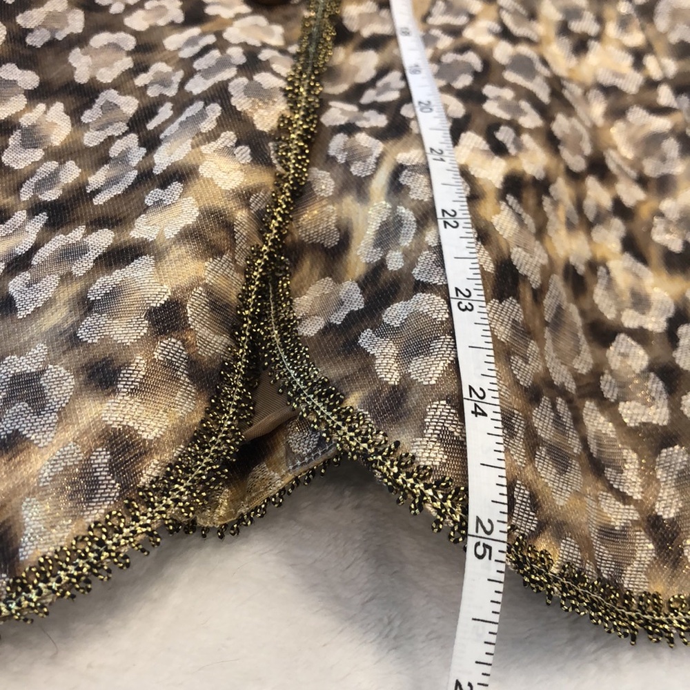 Bergamo Studio Vintage Blazer Gold & Brown ornate floral leopard print SZ 14 - Picture 11 of 12